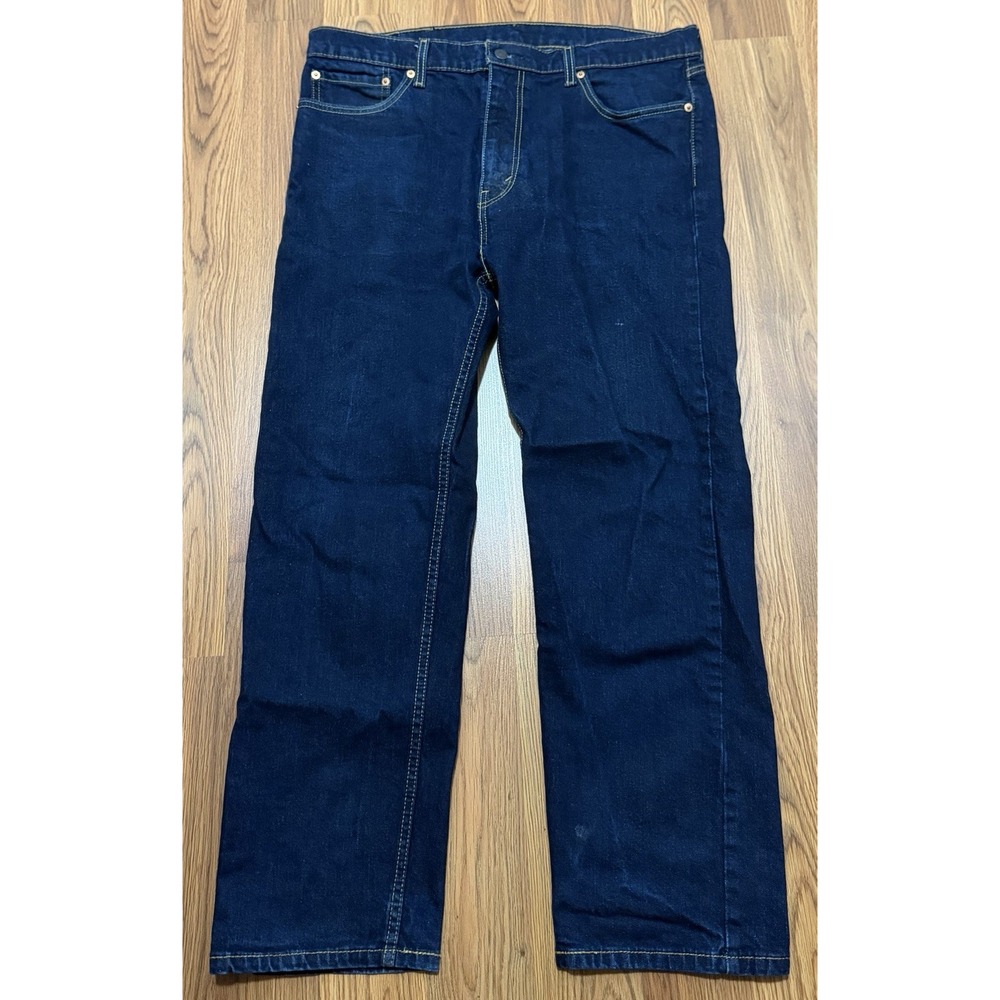 Levi's 505 Jeans Mens 38x29 Regular Fit Straight Dark Wash Denim